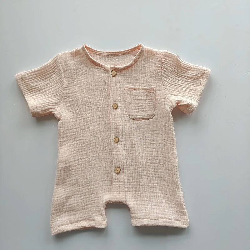 Newborn Baby Unisex Short Sleeves Romper Organic Cotton Crew Neck Navy Romper Bodysuit Unisex One-Piece Summer Romper Clothes