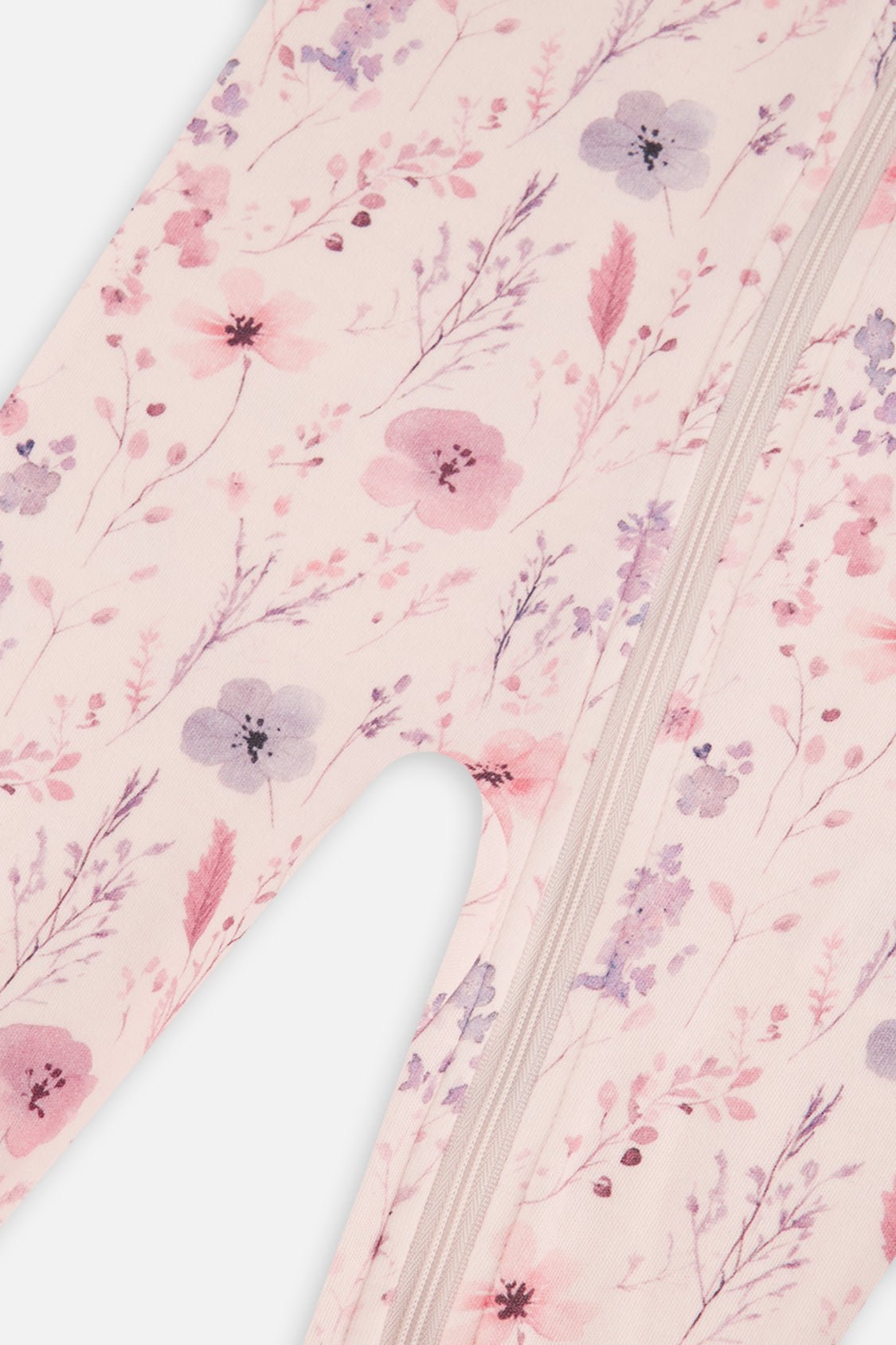 Baby Organic Cotton One Piece Pajama Pink Floral Print - Baby Organic