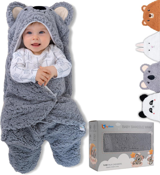 Baby Swaddle Blanket Koala 0-6 Months Cute Organic Ultra Soft Plush Stuff Must Have Infants Girls Boys Clothes Gender Neutral Essentials, Registry Gift Swaddling Wrap Shower - Baby Organic