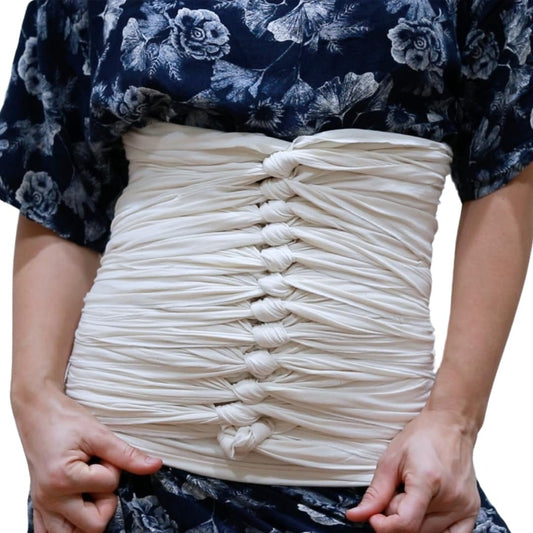 Bengkung Belly Binding Wrap, Organic Cotton Postpartum Belly Band, Hip and Waist Support (Off White) - Baby Organic