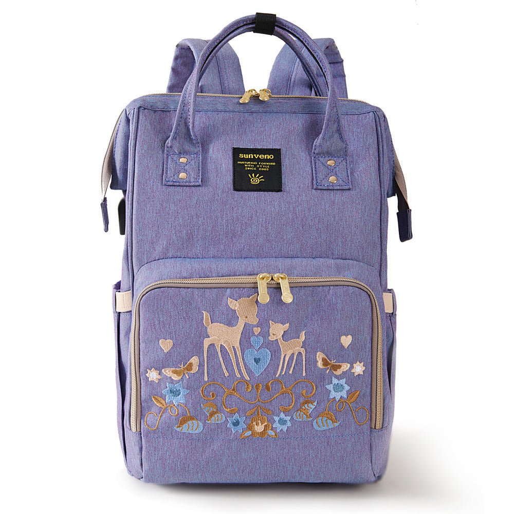 Classic Embroidered Diaper Backpack - Baby Organic