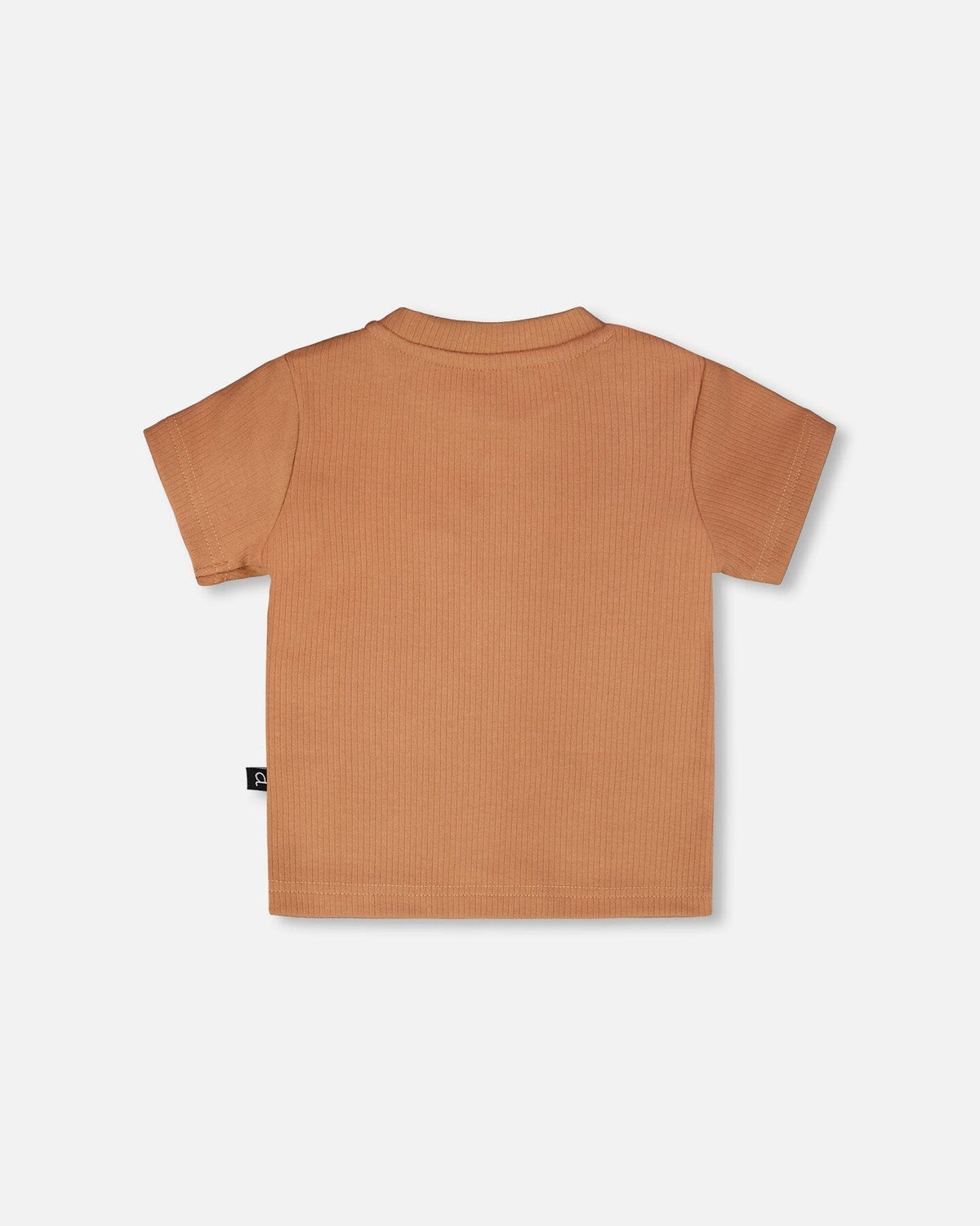Cotton Rib Jersey T-Shirt And Organic Cotton Jersey Short Set Caramel And Beige Zebra Print - Baby Organic