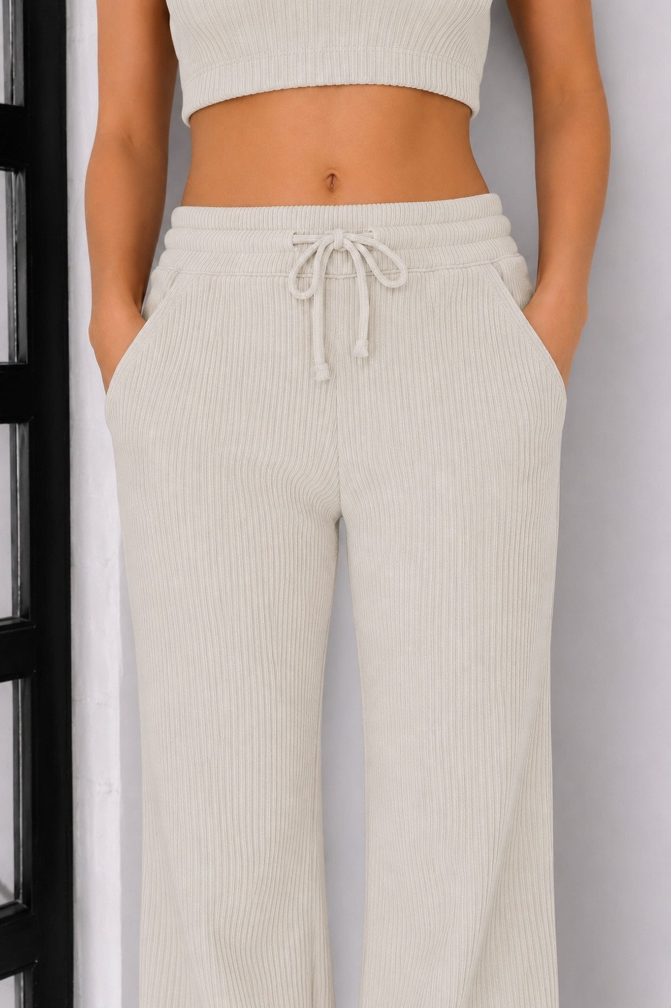 Jules Waffle Knit Organic Cotton Drawstring Pant - Baby Organic