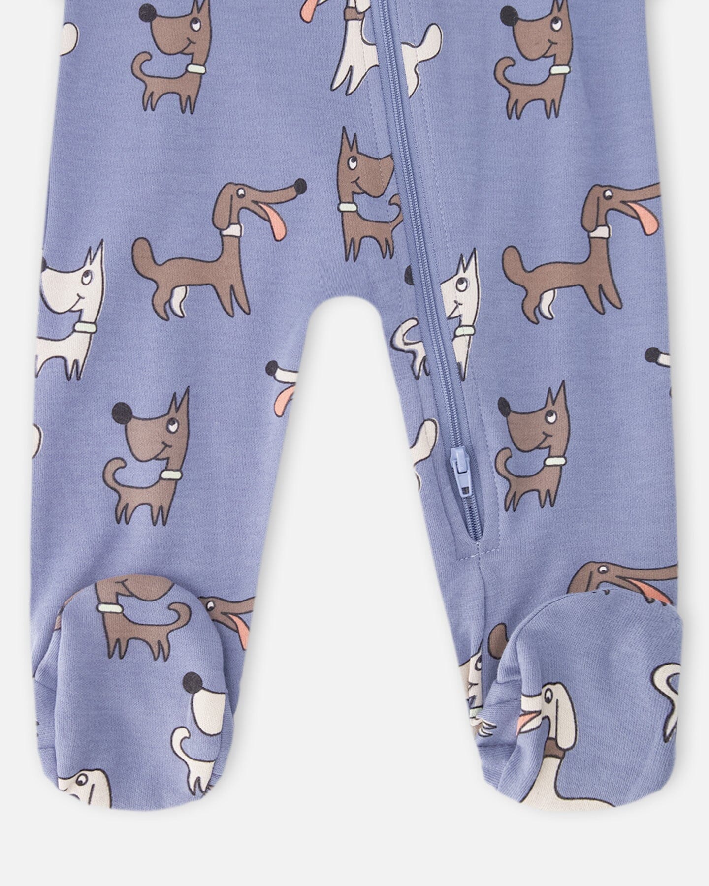 Organic Cotton Baby One-Piece Pyjama Blue Dog Print - Baby Organic