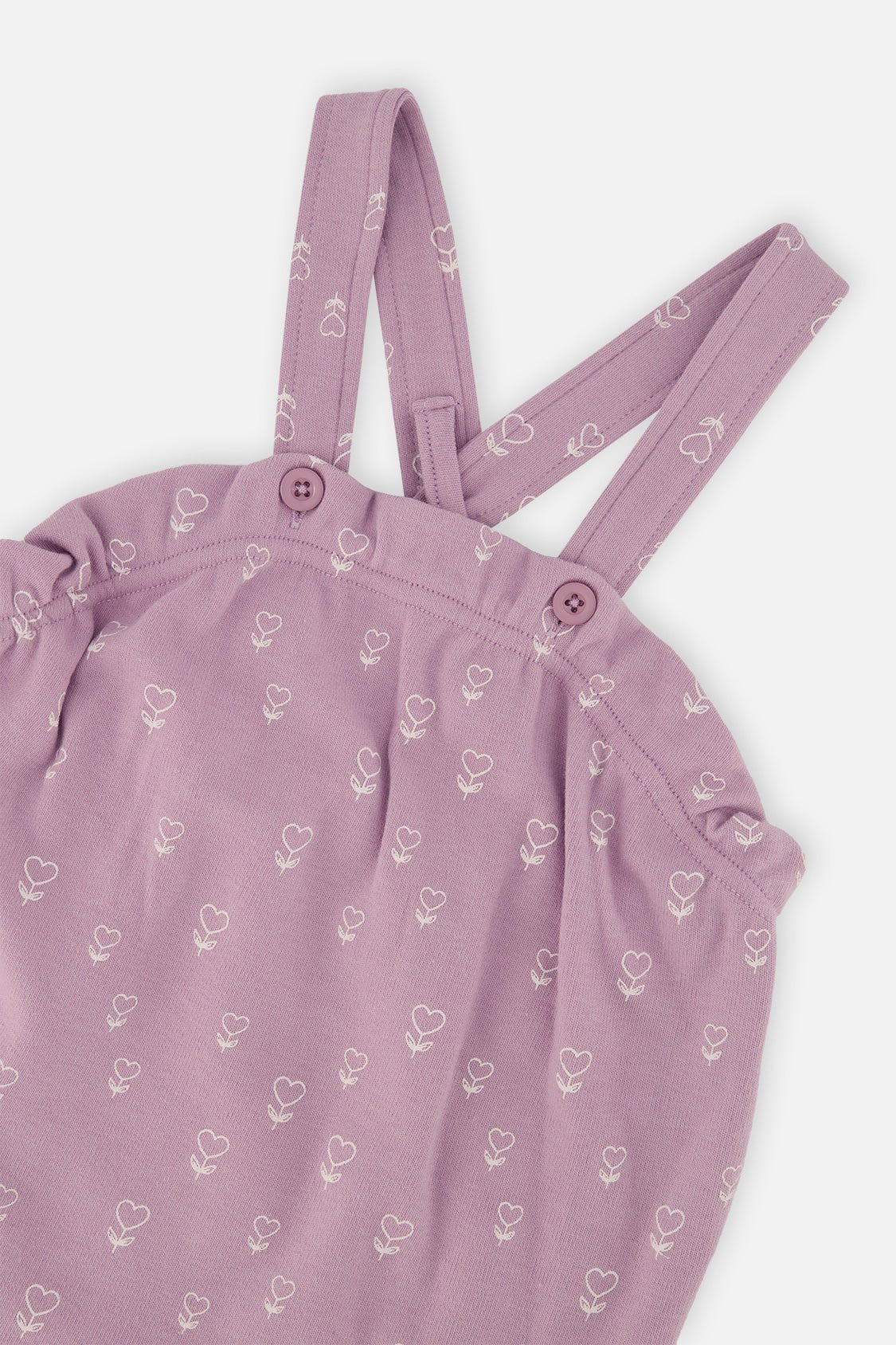 Organic Cotton Onesie And Overall Set Purple Floral Print - Baby Organic