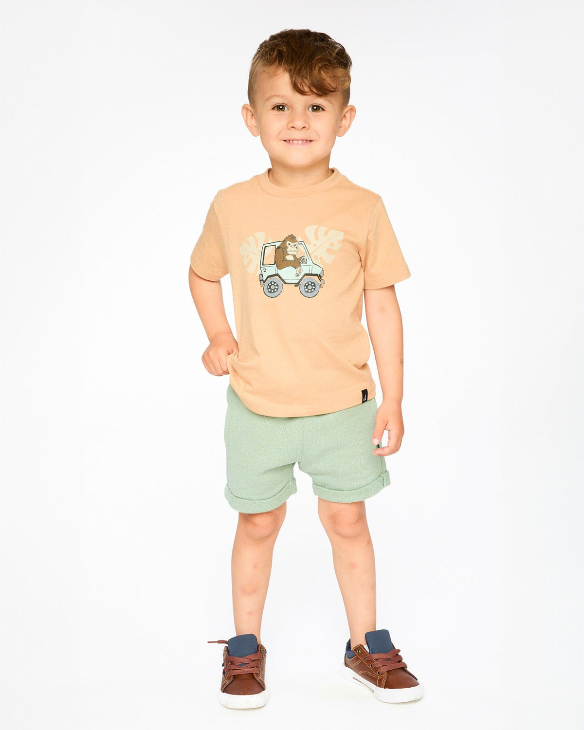 Organic Cotton Short Sleeve T-Shirt Beige - Baby Organic