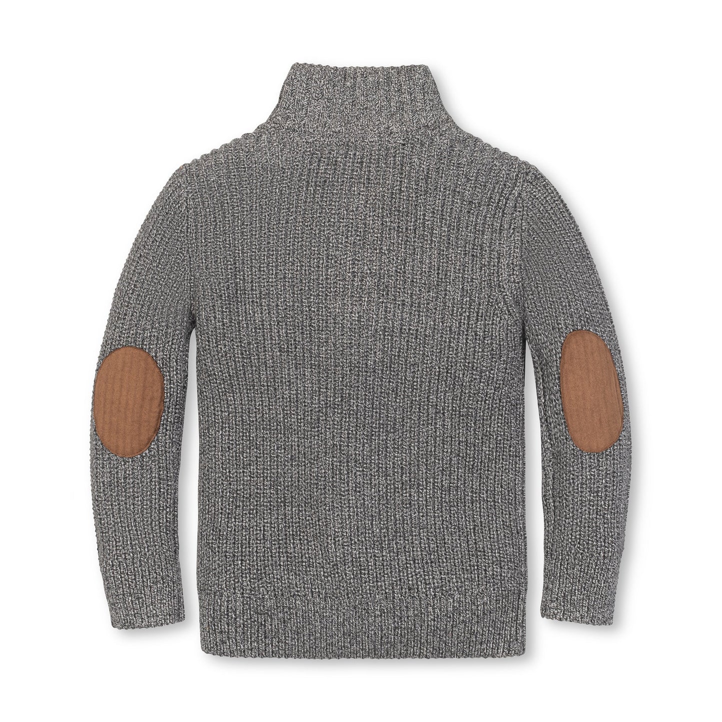 Baby wearing an Organic Mock Neck Sweater in cool weather