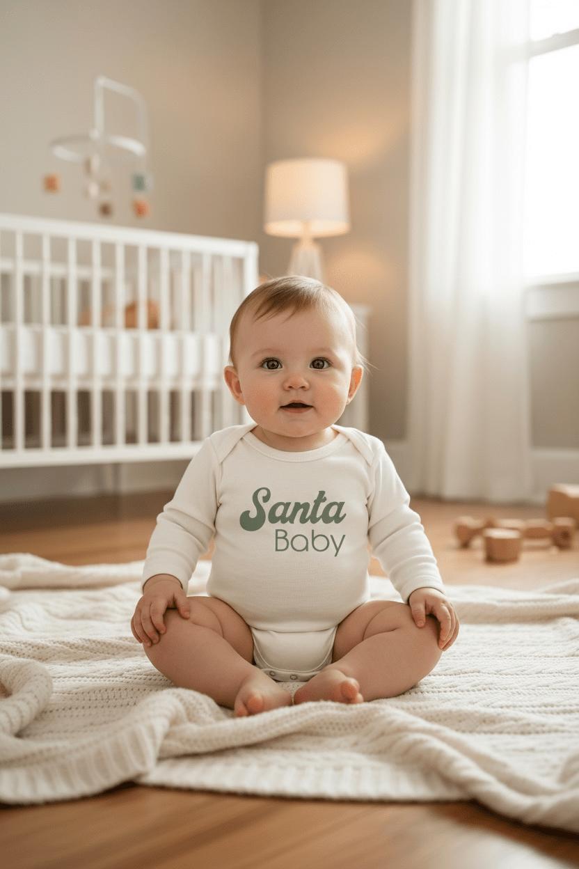 Santa Baby Organic Baby Bodysuit Long Sleeve - Baby Organic