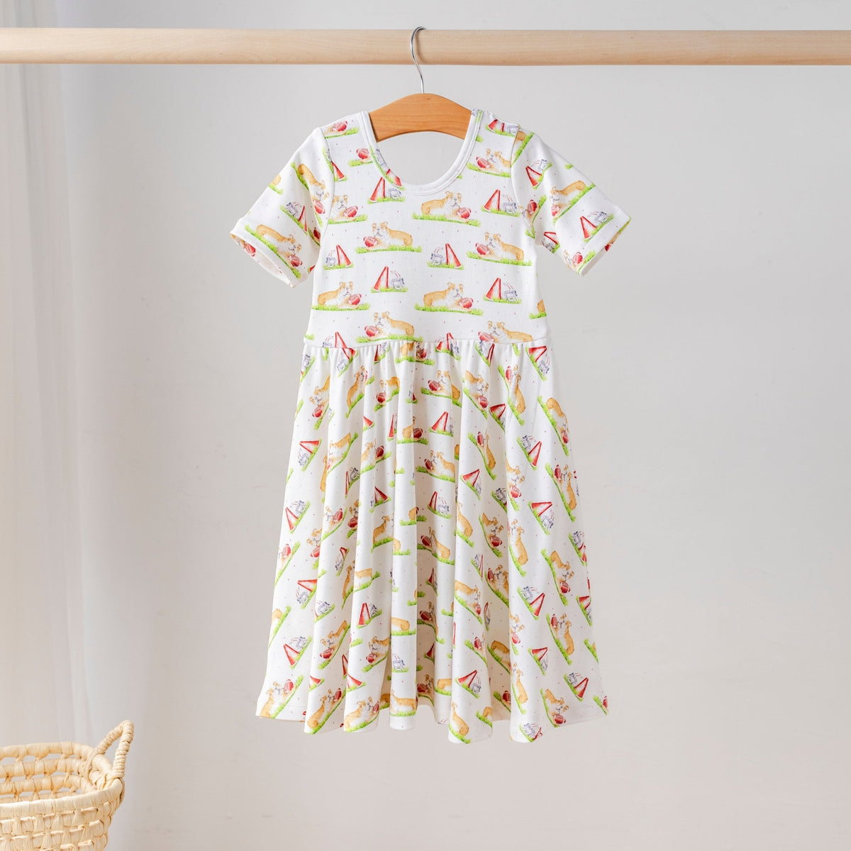 Tan Bulldog Mascot Mania Organic Cotton Dress for Kids - Baby Organic