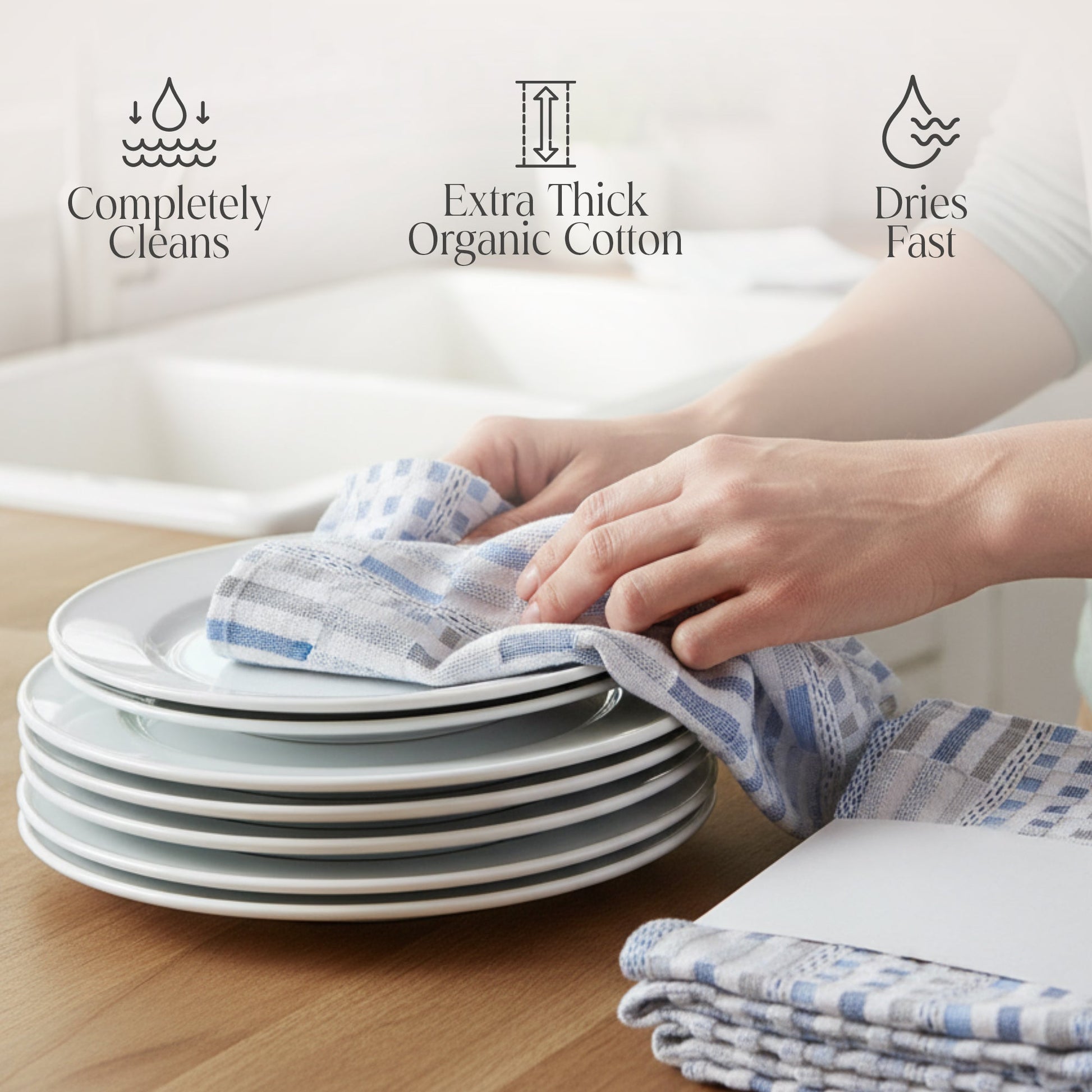 100% Organic Cotton Kitchen Towels - Baby Organic