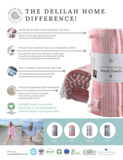 100% Organic Cotton Sunset Beach Towels - Baby Organic