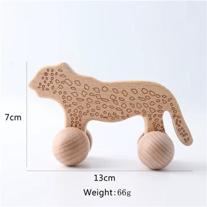 1Pc Organic Beech Wooden Car for Babies BPA Free Montessori Toys Wooden Rattle Brain Game Toys Handmade Crafts Gift Child Block - Baby Organic