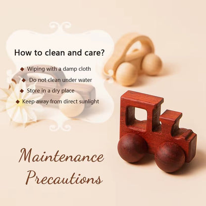 1Pc Organic Beech Wooden Car for Babies BPA Free Montessori Toys Wooden Rattle Brain Game Toys Handmade Crafts Gift Child Block - Baby Organic