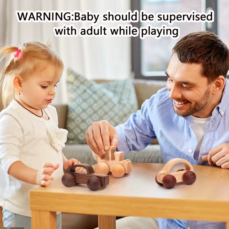 1Pc Organic Beech Wooden Car for Babies BPA Free Montessori Toys Wooden Rattle Brain Game Toys Handmade Crafts Gift Child Block - Baby Organic