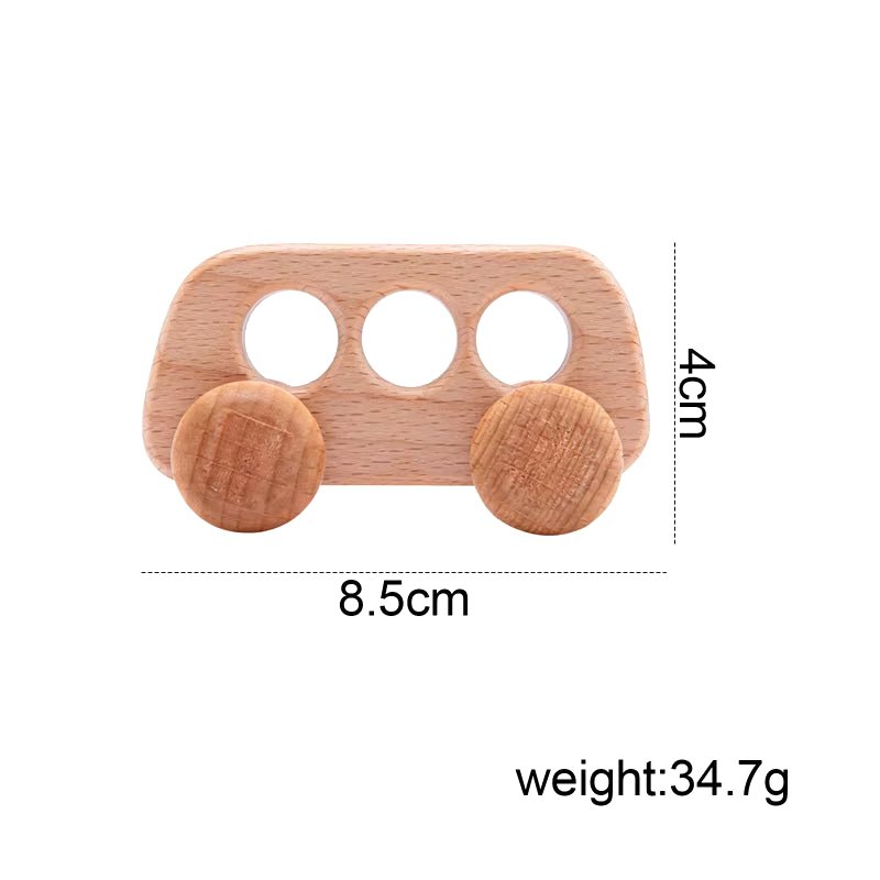 1Pc Organic Beech Wooden Car for Babies BPA Free Montessori Toys Wooden Rattle Brain Game Toys Handmade Crafts Gift Child Block - Baby Organic