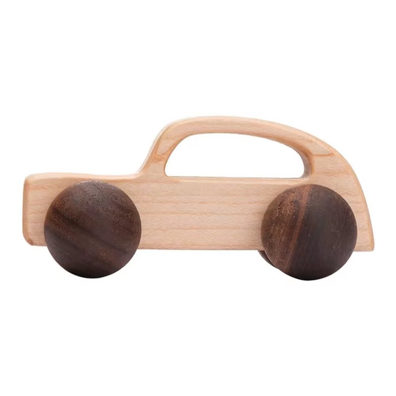 1Pc Organic Beech Wooden Car for Babies BPA Free Montessori Toys Wooden Rattle Brain Game Toys Handmade Crafts Gift Child Block - Baby Organic