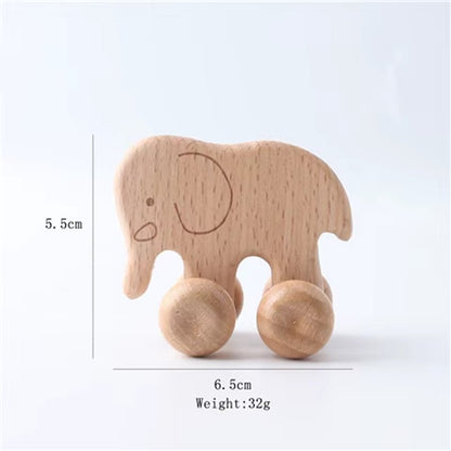 1Pc Organic Beech Wooden Car for Babies BPA Free Montessori Toys Wooden Rattle Brain Game Toys Handmade Crafts Gift Child Block - Baby Organic