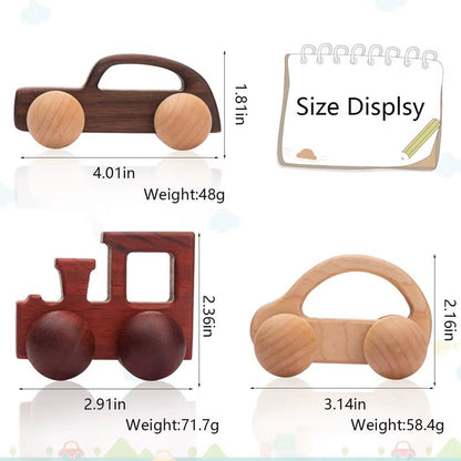 1Pc Organic Beech Wooden Car for Babies BPA Free Montessori Toys Wooden Rattle Brain Game Toys Handmade Crafts Gift Child Block - Baby Organic