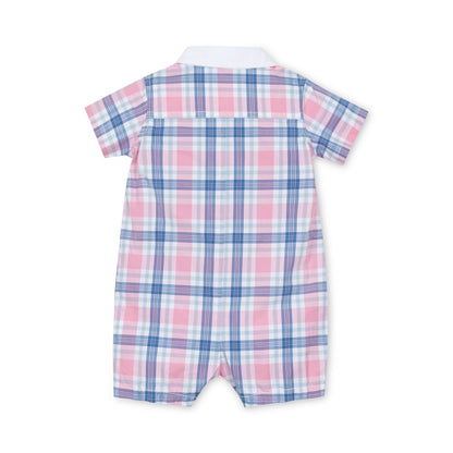 Stretch Organic Poplin Button Front Romper