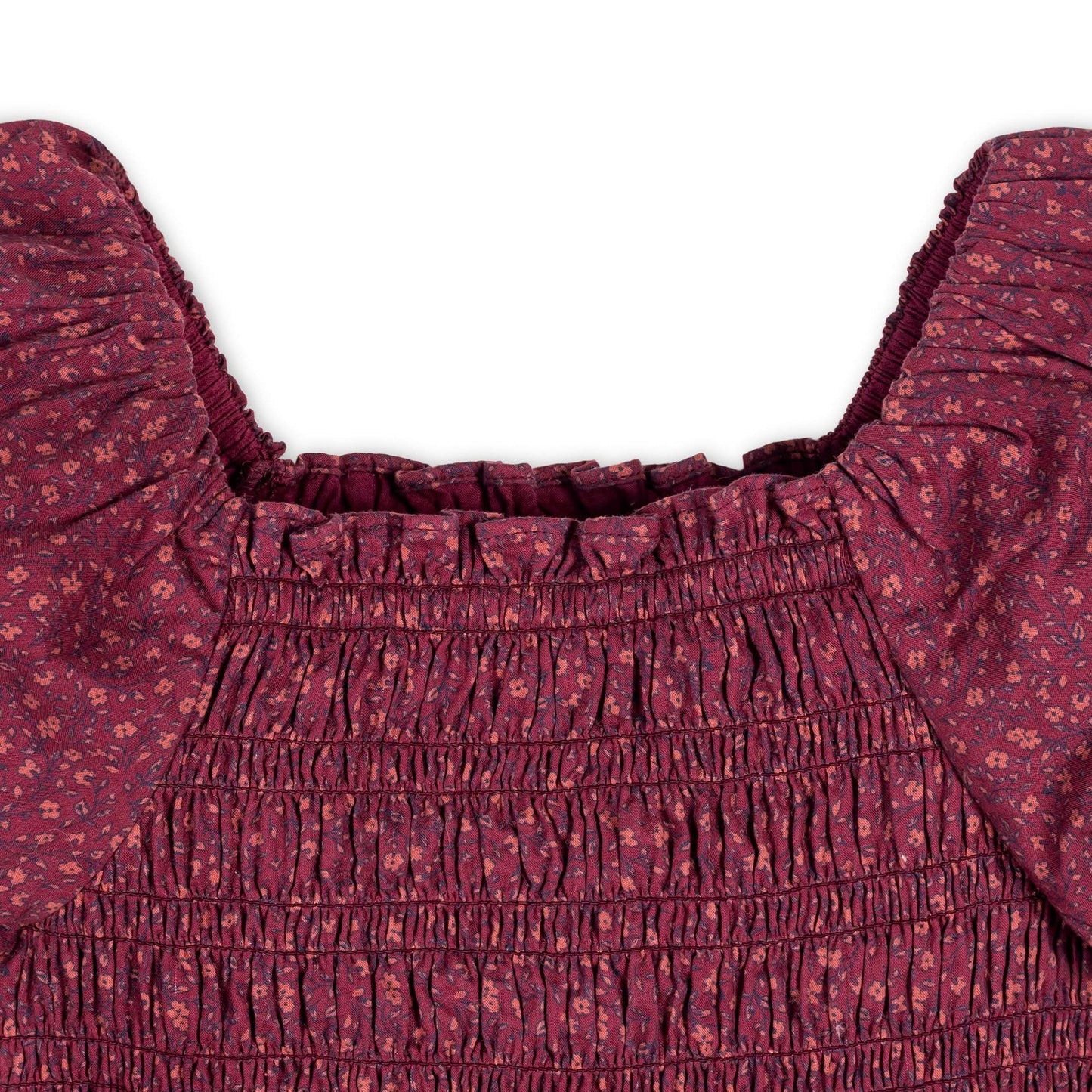 Organic Smocked Bubble Sleeve Dress