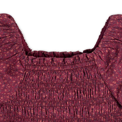 Organic Smocked Bubble Sleeve Dress