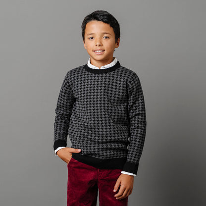 Organic Intarsia Crew Neck Sweater - Baby