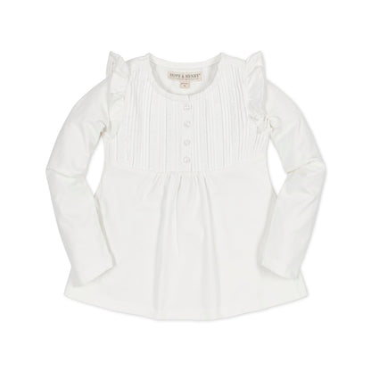 Organic Pintuck Flutter Knit Top