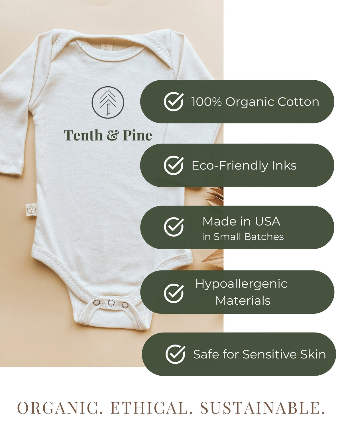 Santa's Favorite Elf Organic Baby Bodysuit Long Sleeve