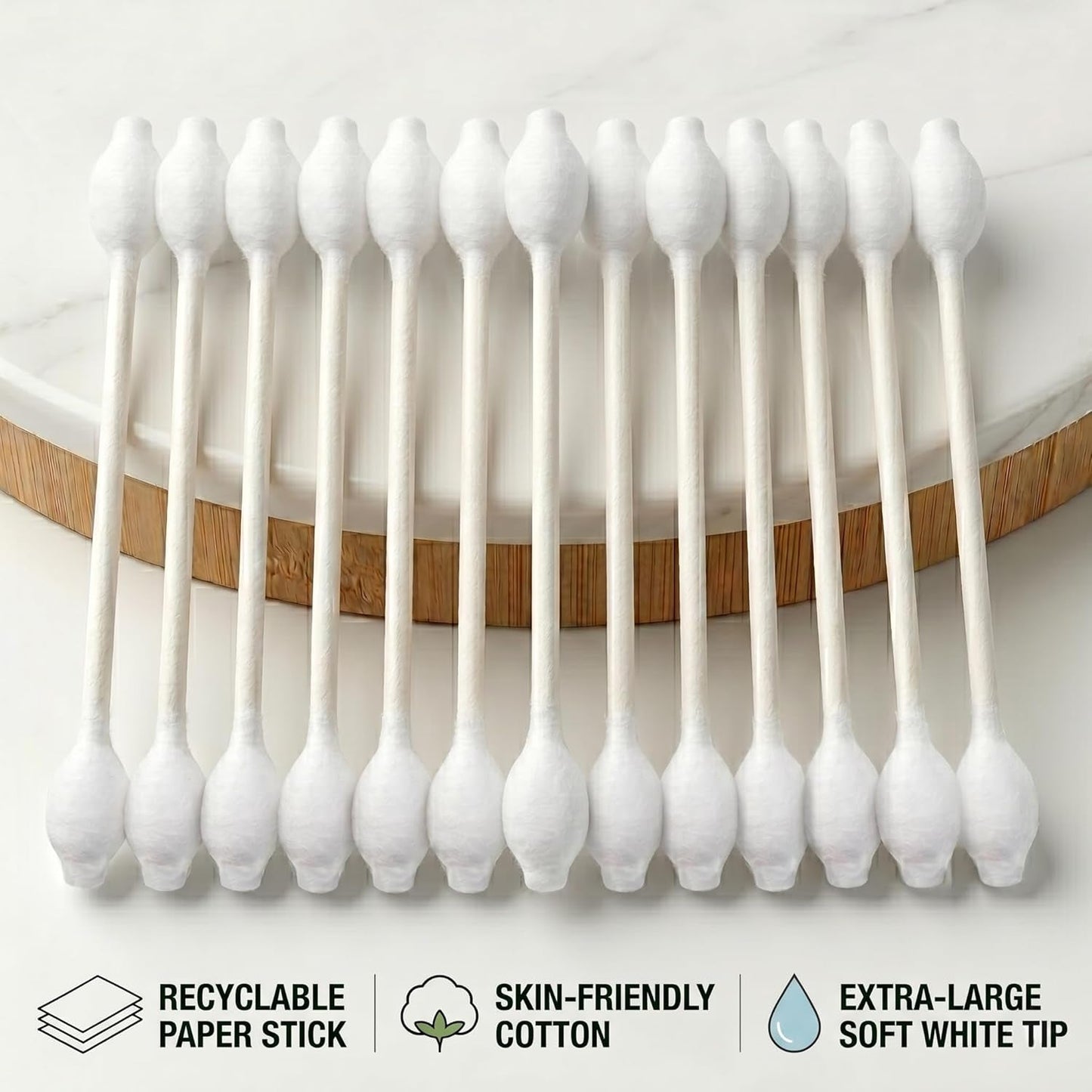 400Pcs Baby Safety Cotton Swabs with Large Tips for Newborn, Babies, Kids, Children, 100% Organic Cotton, White Paper Sticks, 5 Pack of 80 Swabs Total(2 Boxes and 3 Bags) - Baby Organic