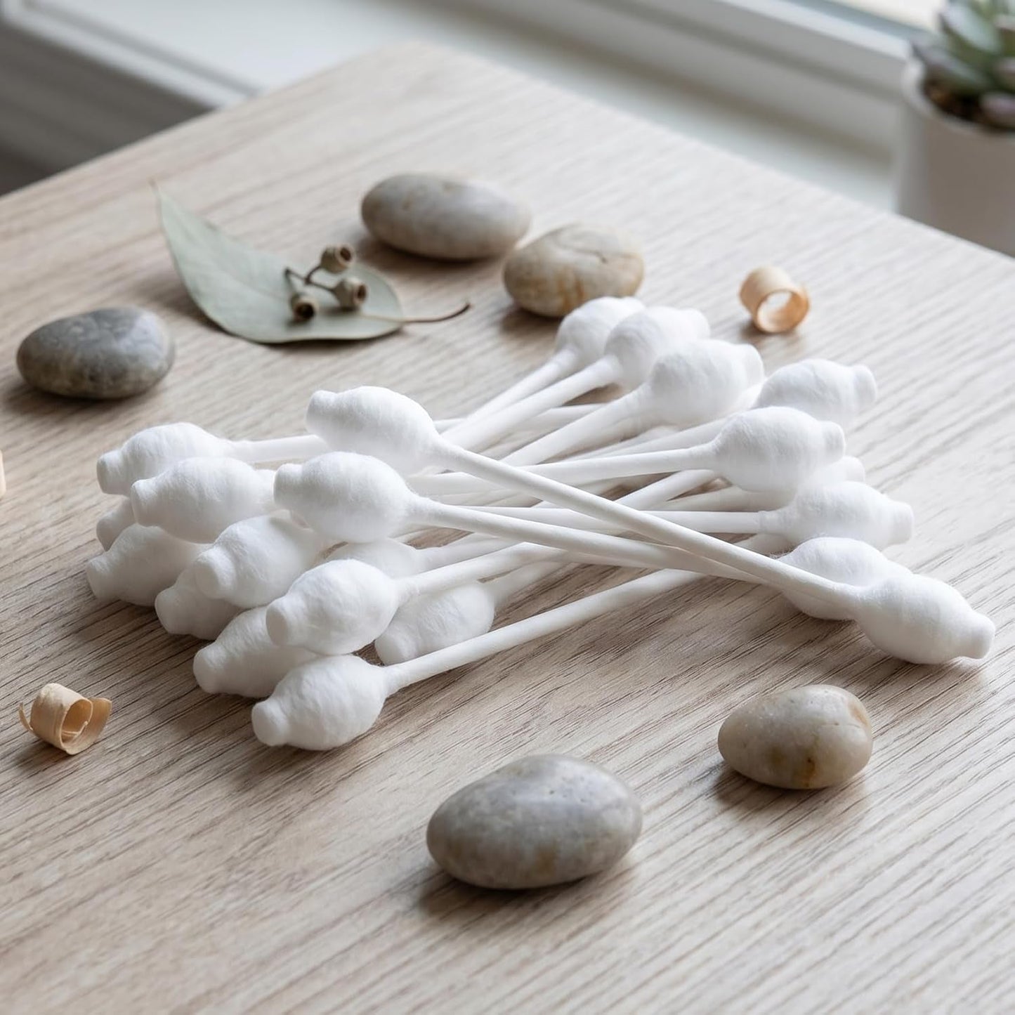 400Pcs Baby Safety Cotton Swabs with Large Tips for Newborn, Babies, Kids, Children, 100% Organic Cotton, White Paper Sticks, 5 Pack of 80 Swabs Total(2 Boxes and 3 Bags) - Baby Organic