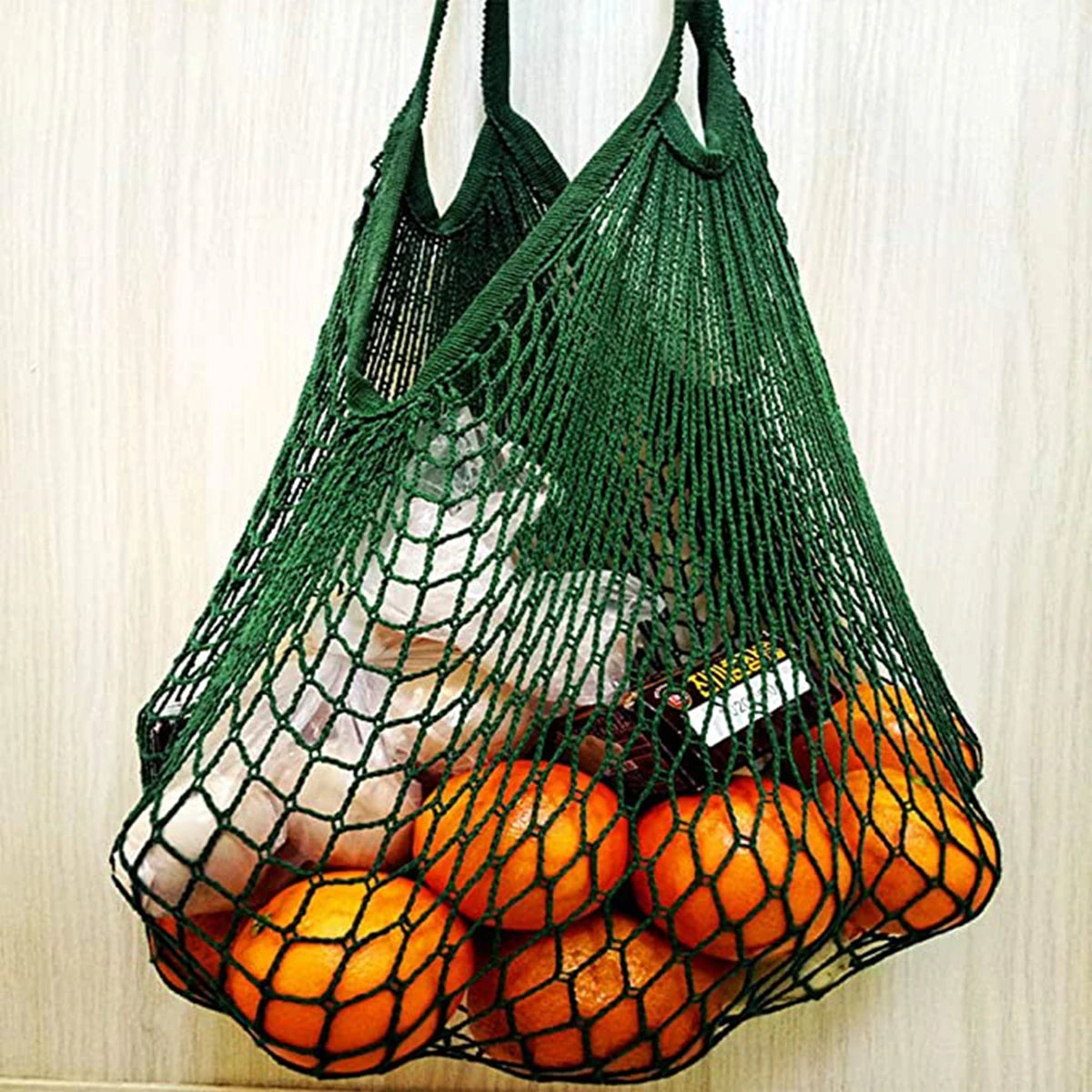 Reusable Grocery Bags Eco-Friendly Organic Cotton Mesh Tote Bags Portable Net String Bag for Shopping Storage Fruit Vegetable