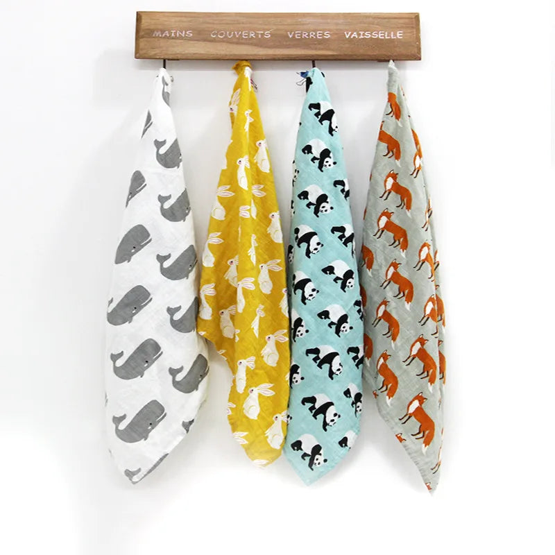 Hot Sale Baby Blankets Newborn Soft Organic Cotton Baby Bibs Muslin Swaddle Wrap Feeding Burp Cloth Towel Scarf Baby Stuff