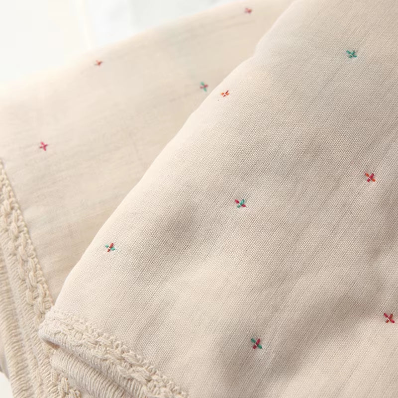 6-Layer Organic Cotton Baby Blanket Stroller Kids Children Bedding Newborn Babies Accessories Bohemian Blankets Baby Bed Linen - Baby Organic