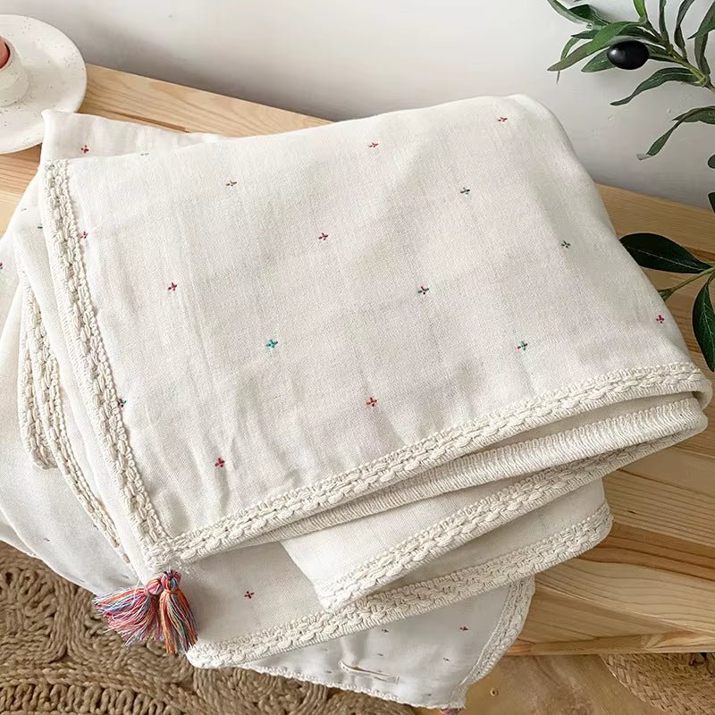 6-Layer Organic Cotton Baby Blanket Stroller Kids Children Bedding Newborn Babies Accessories Bohemian Blankets Baby Bed Linen - Baby Organic