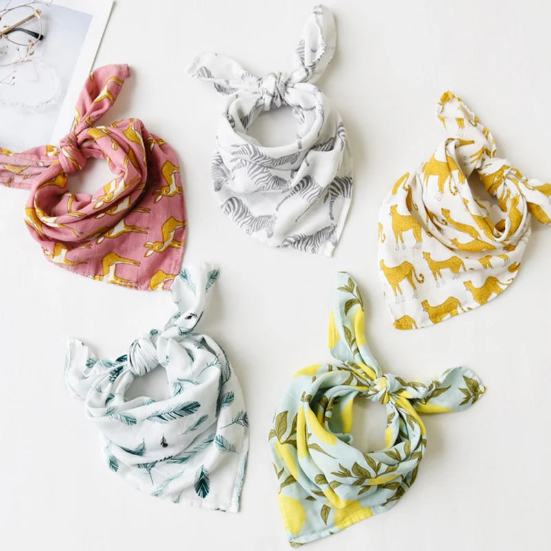 Hot Sale Baby Blankets Newborn Soft Organic Cotton Baby Bibs Muslin Swaddle Wrap Feeding Burp Cloth Towel Scarf Baby Stuff