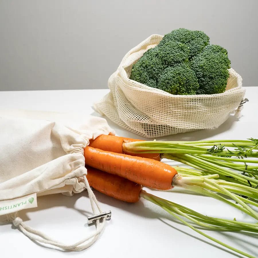 Set of 4 Organic Cotton Muslin Produce Bags