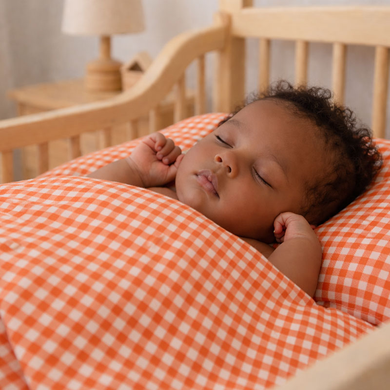 drap plat 80x110 coton bio vichy bébé papate france