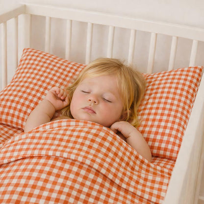 drap plat 80x110 coton bio vichy bébé papate