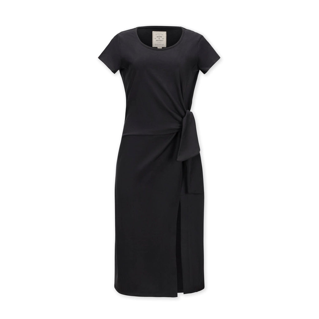 Organic Knit Tie Midi Dress