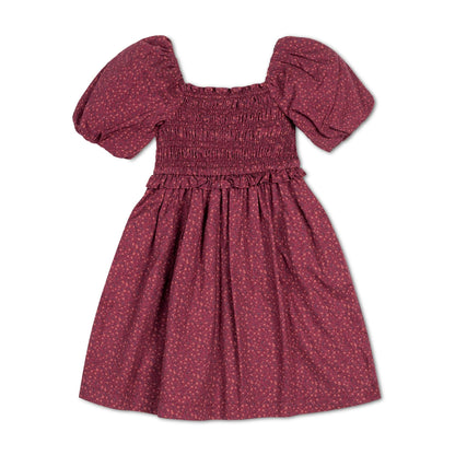 Organic Smocked Bubble Sleeve Dress