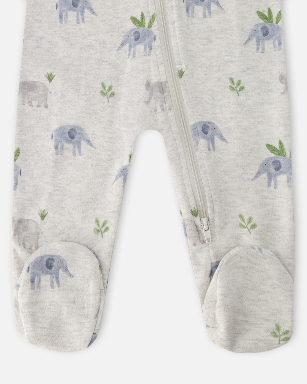 Organic Cotton Baby Pajama | Grey Elephant Print | Baby Organic Co