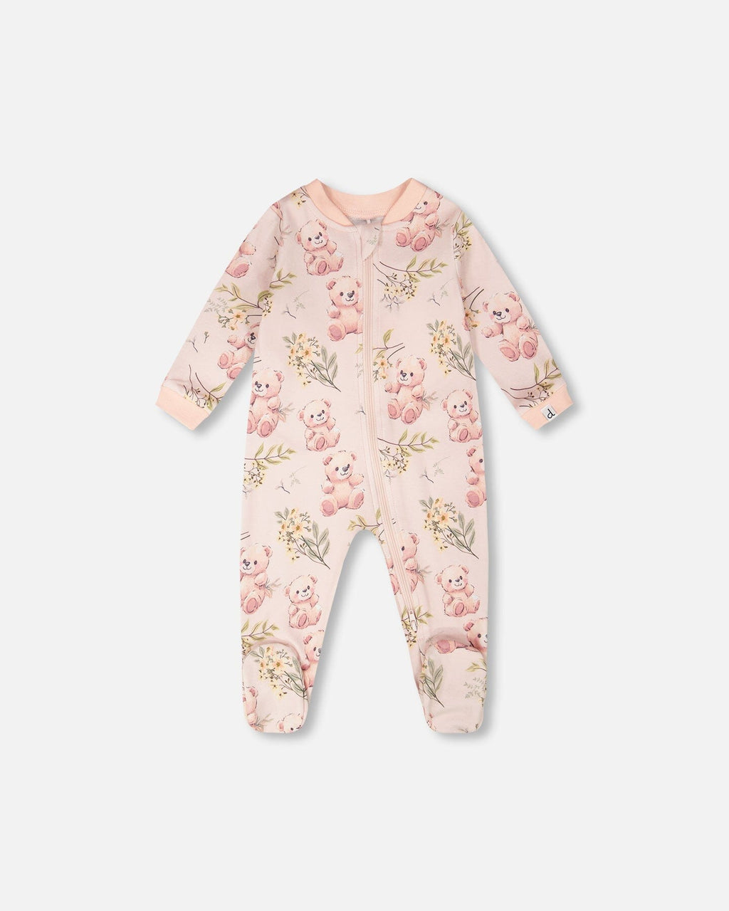 Organic Cotton Baby Pajama | Pale Pink Bear Print | Baby Organic Co