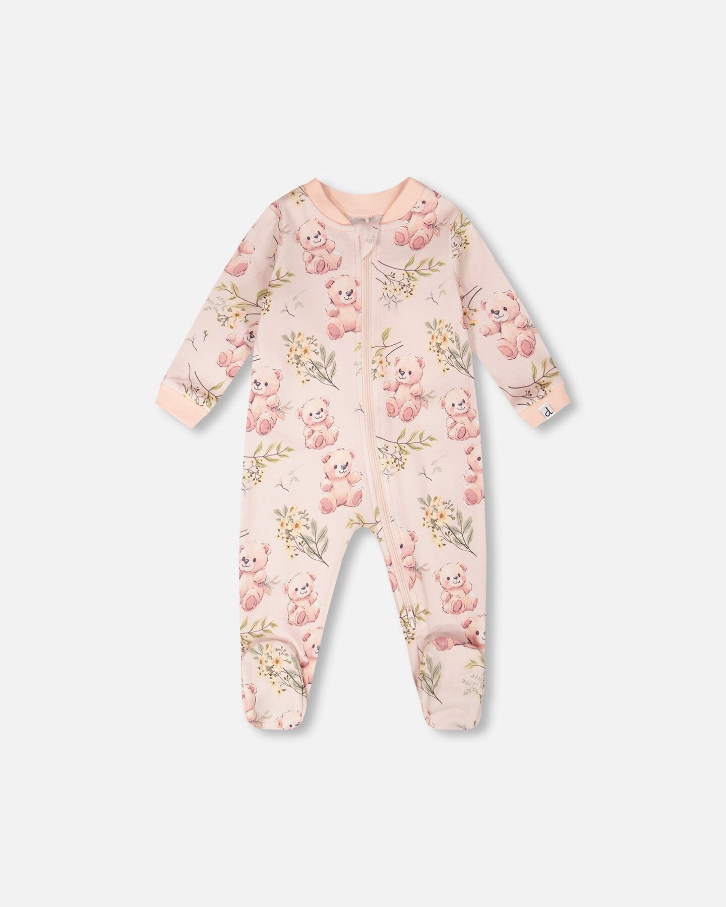 Organic Cotton Baby Pajama | Pale Pink Bear Print | Baby Organic Co