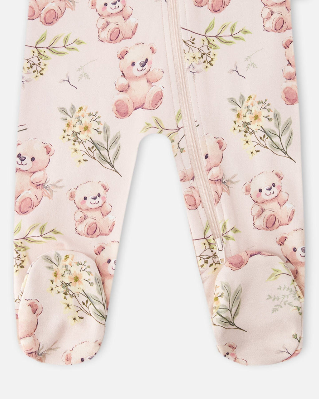 Organic Cotton Baby Pajama | Pale Pink Bear Print | Baby Organic Co