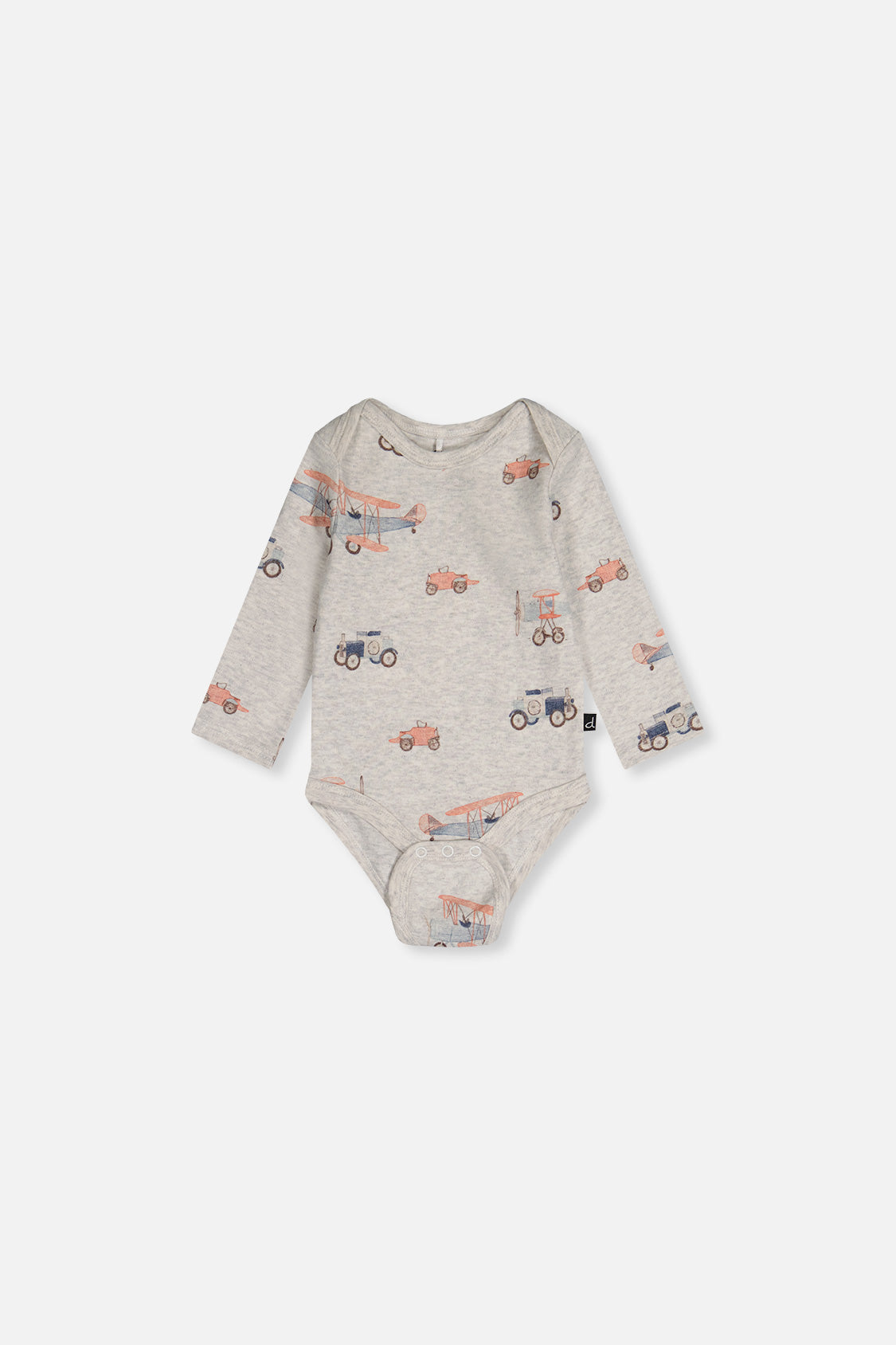 Three Pack Organic Cotton Onesie Beige Printed Airplanes