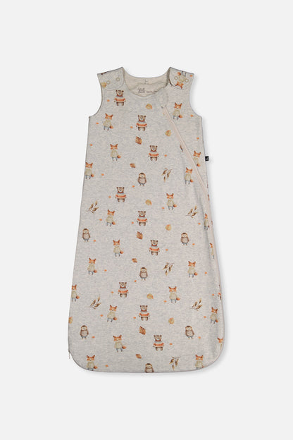 Organic Cotton Sleep Sack Beige Animal Print