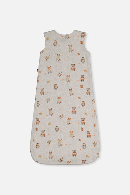 Organic Cotton Sleep Sack Beige Animal Print