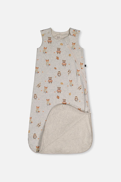 Organic Cotton Sleep Sack Beige Animal Print