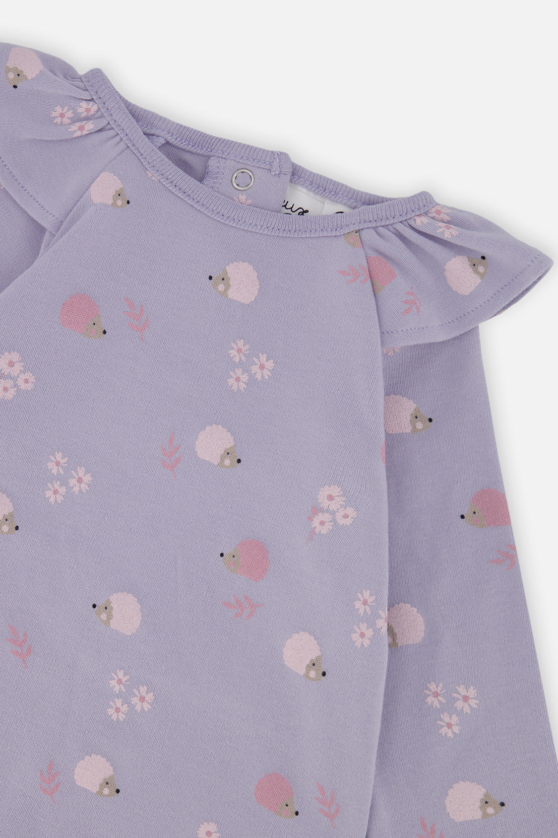 Organic Cotton Tunic And Legging Set Purple Hedgehog Print