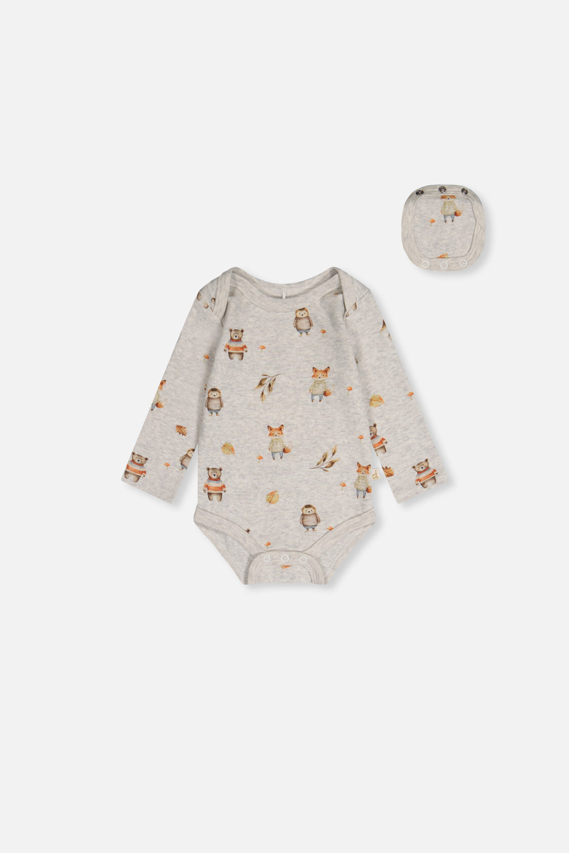 Organic Cotton Onesie Beige Animal Print